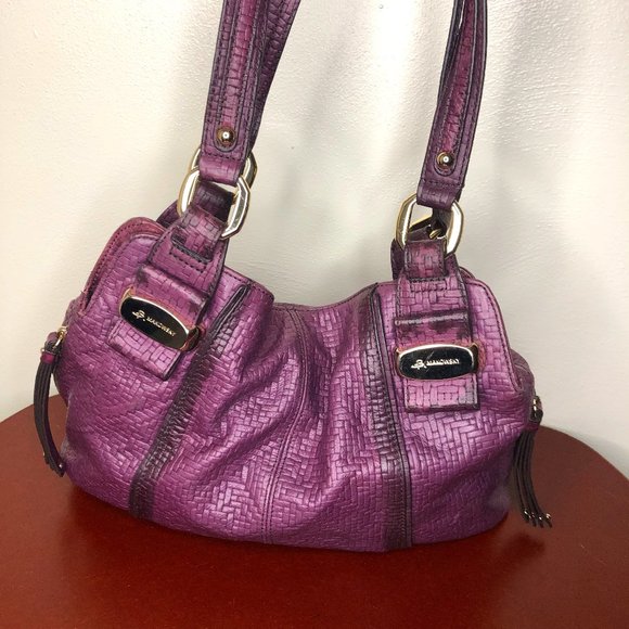 b. makowsky Handbags - B. Makowsky Purple Leather Shoulder Handbag With Dust Bag EUC